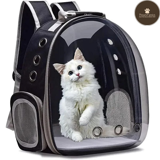 PawsFiesta™ Breathable Cat Pet Carrier Backpack | Transparent Capsule Bubble Pet Backpack